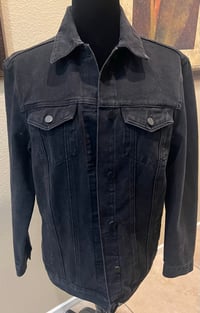 Image 2 of Vintage Black Denim Jean Jacket KISS