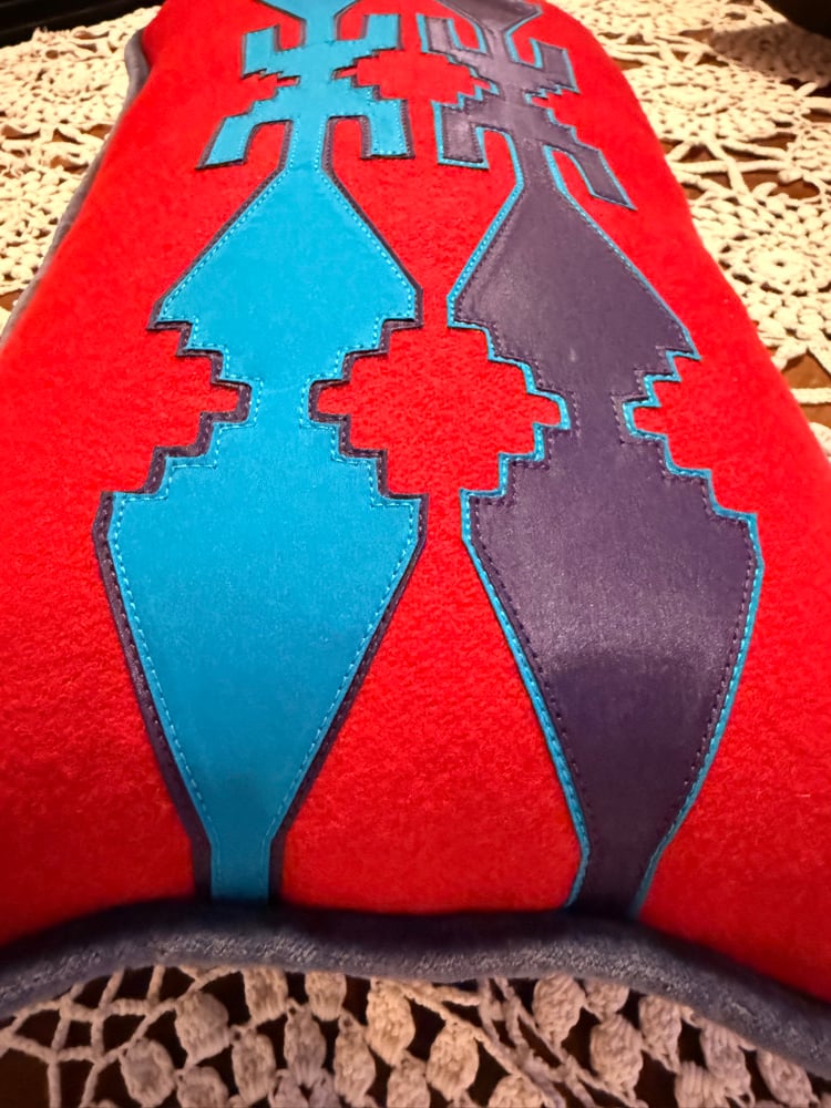 Osage Ribbonwork Pillow 10x18 Red