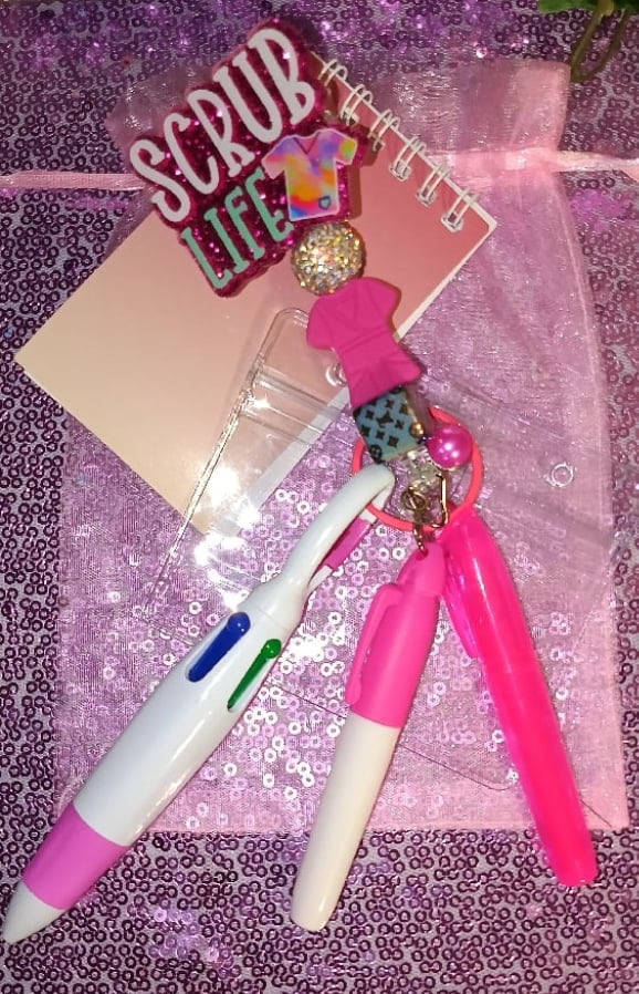 Image of Pink ID Reel Badge