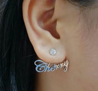 Nameplate Earrings with bling