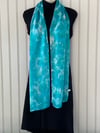 100% Silk Satin Scarf - Size: 14x72