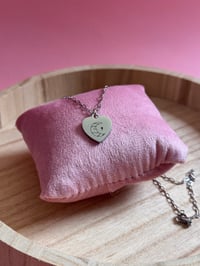 Image 4 of Moonface silver heart necklace