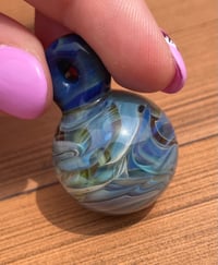 Image 1 of Blue Swirl Marble Pendant