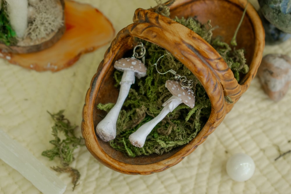 Image of Amanita Regalis Mushroom Earrings