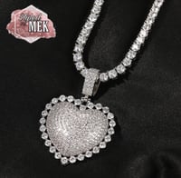 Image 1 of Iced out Heart Pendant Necklace 18K Gold Plated 