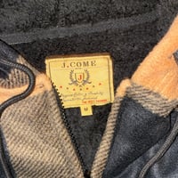 Image 3 of SZ M YELLOW AND BLACK PLAID SPARKLY COLLEGIATE ZIP UP HOODIE (1/1)