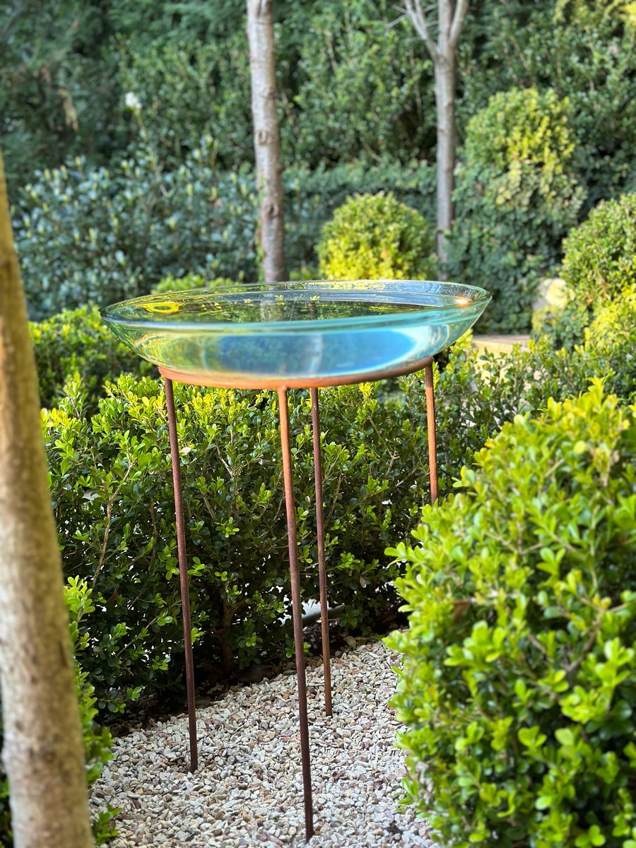 Image of Glass Bird Bath 