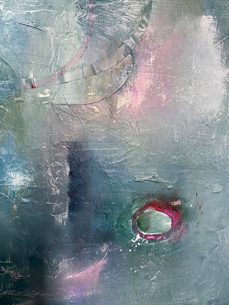 Image of 'Cold Deep Dip' - 60cm x 60cm mixed media ( unframed )