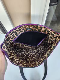 Image 3 of Crass leopard print oversized punk tote bag