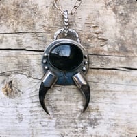 Image 1 of Porcupine claw & Rainbow Obsidian pendant 