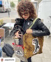 Image 6 of Leopard print panther patch large shoulder bag