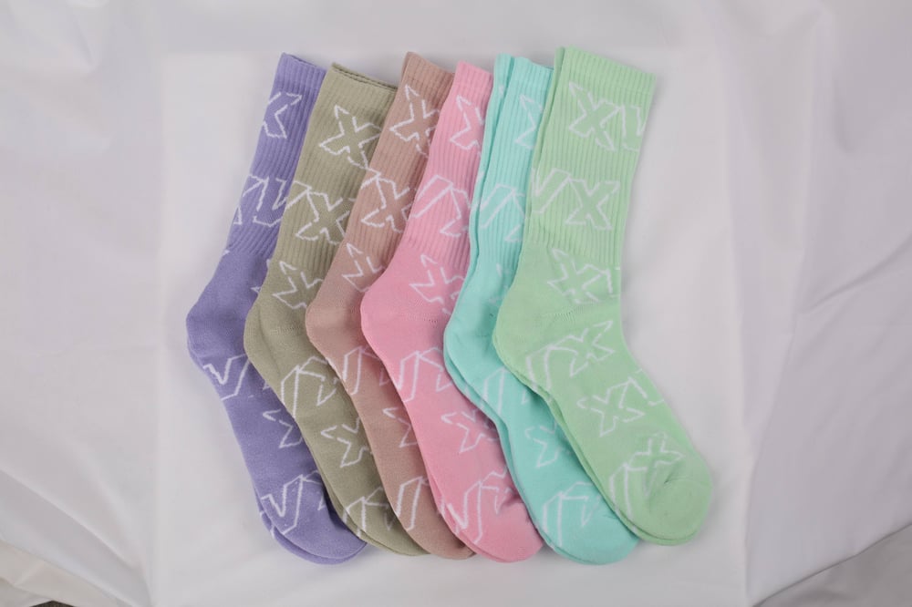 Image of Monogram Socks With Logo Silicone Bottoms 