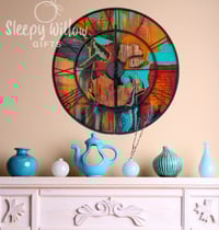 Image 1 of Rustic Orange Blue Clock