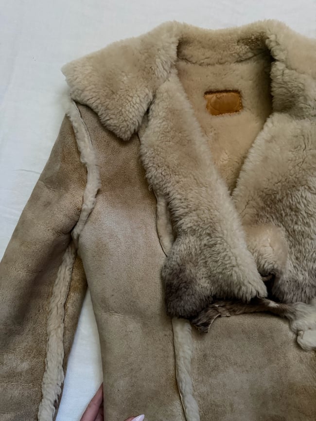 early 1970s sheepskin Mountain Rhythm designer coat jacket leather suede 