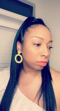 Image 2 of Round Rhinestone earrings 