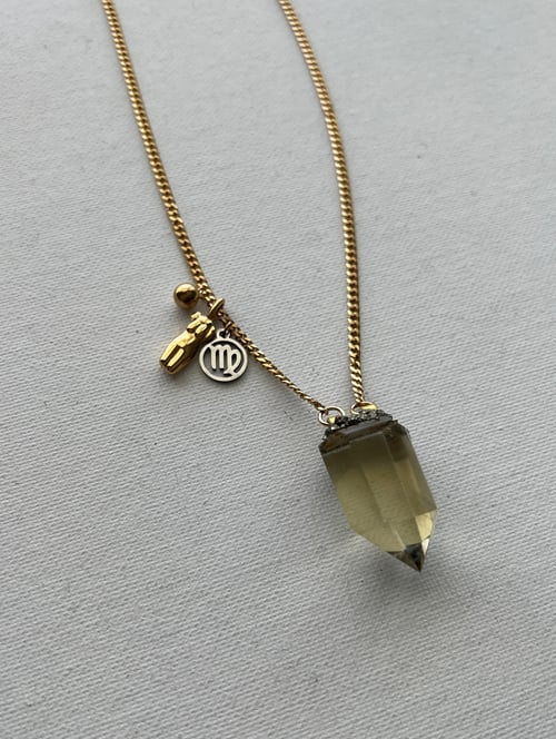 Image of LADY RAY • Citrine Zodiac Goddess Necklace