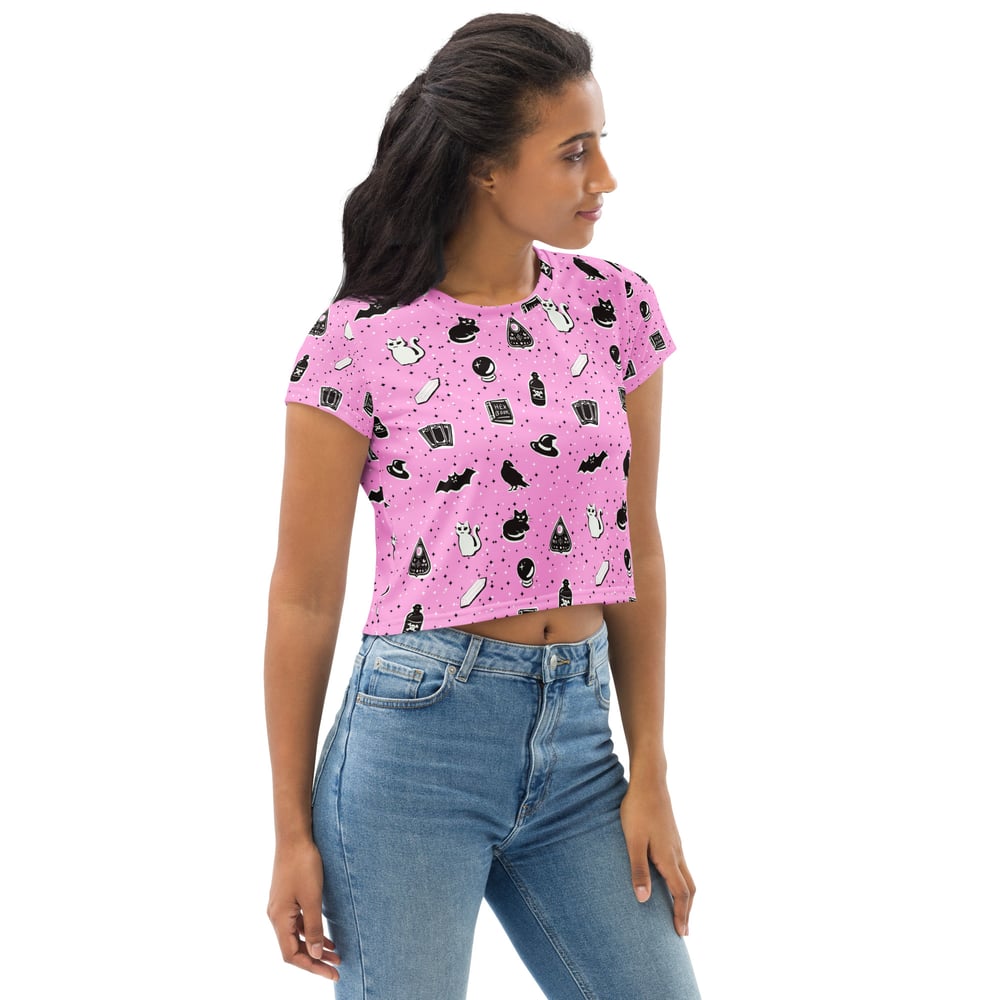 Image of Witchy pink crop tee