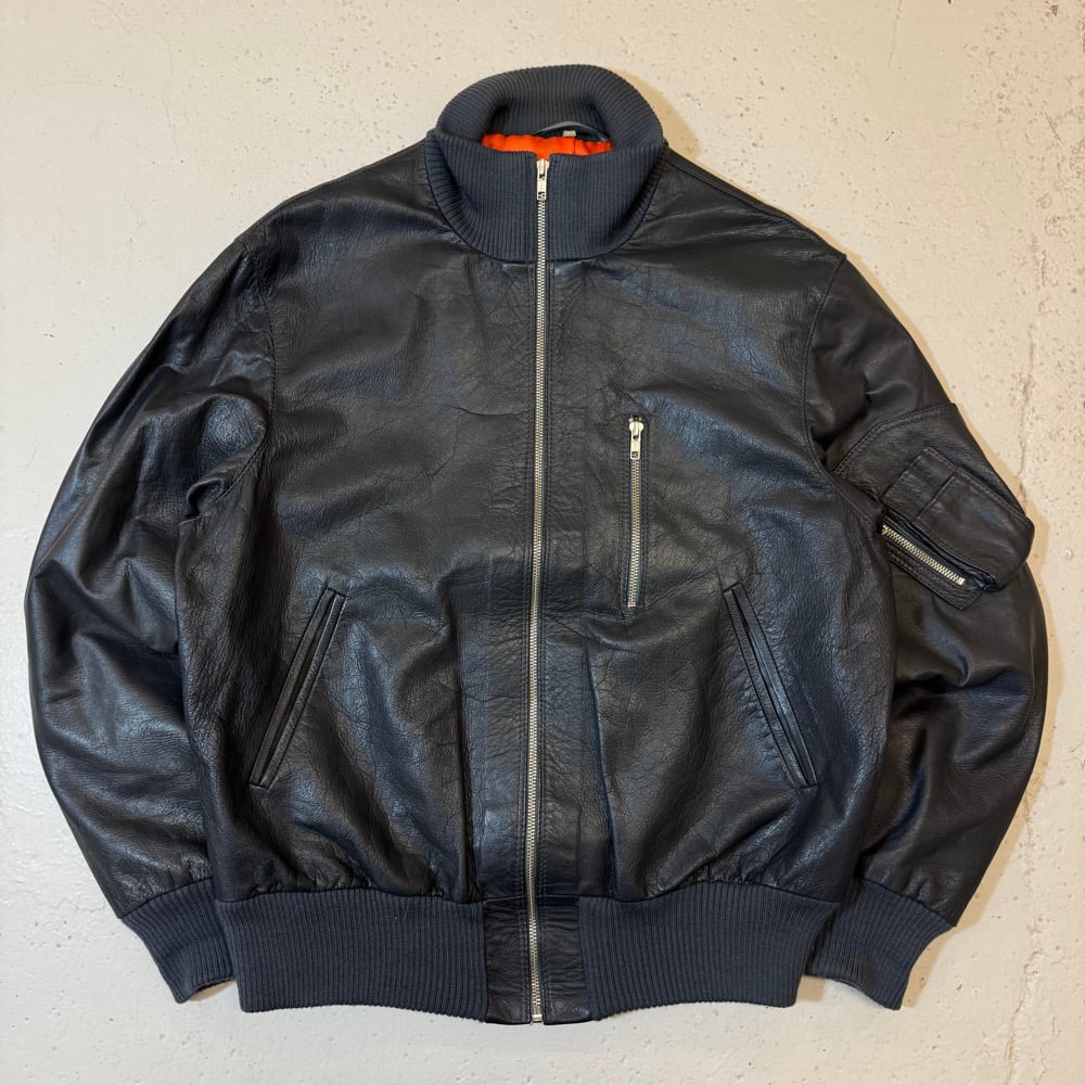 Image of 1990s Leather Bomber Jacket, Size Medium