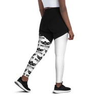 Image 3 of White and Black Sports Leggings (tight fit)