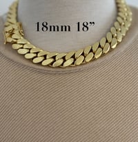 Image 5 of Miami Cuban Link Chain Only, Handmade Real 14k Gold Plated 18mm(Five Times Plated)