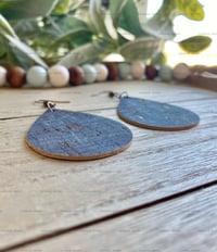 Image 2 of Dark Mauve Faux Cork Earrings 