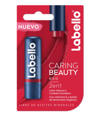 Labello Labial con Aciete de Almendras y Vitamina E- Rojo 