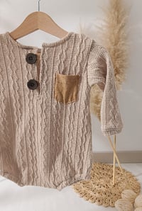 Image 2 of Photo prop | Toddler boy bodysuit for photoshoot |  Ari | beige | 18-24 months
