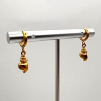 Image 2 of Conch Shell Huggie Hoop Earrings