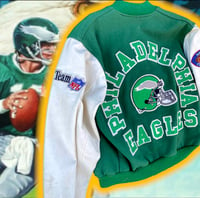 Image 4 of 💎ViNTaGe💎 AuToGRaPHeD JeFF FeaGLeS PHiLaDeLPHiA EaGLeS 🦅  CHaLK LiNe LeTTerMEN JaCKeT🧥