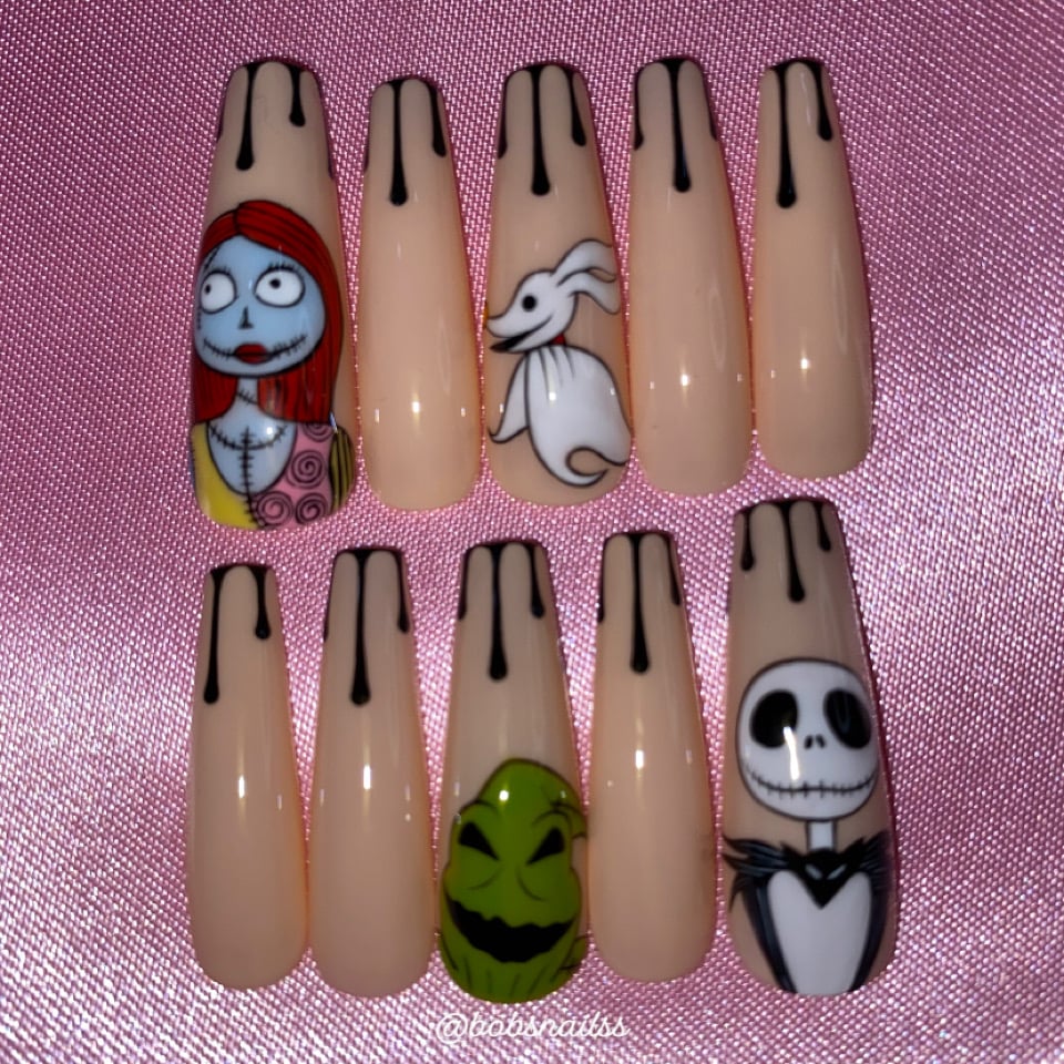 Image of RTS Size XS BN 4, 8, 7, 8, 9 Long Coffin ⚰️🎃👻 Nightmare Before Christmas 