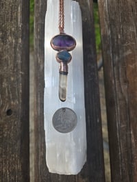 Image 3 of Electroformed Trapiche Amethyst, Labradorite and Smoky Citrine necklace
