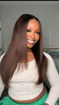 Image 2 of Closure yaki straight 20in wig w/ layers 