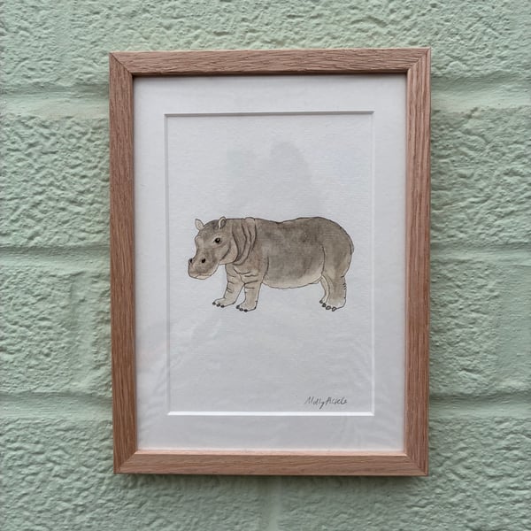 Image of £50 originals - Hippo watercolour