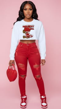 Image 2 of Sneaker Girl Cropped Sweatshirt ❤️