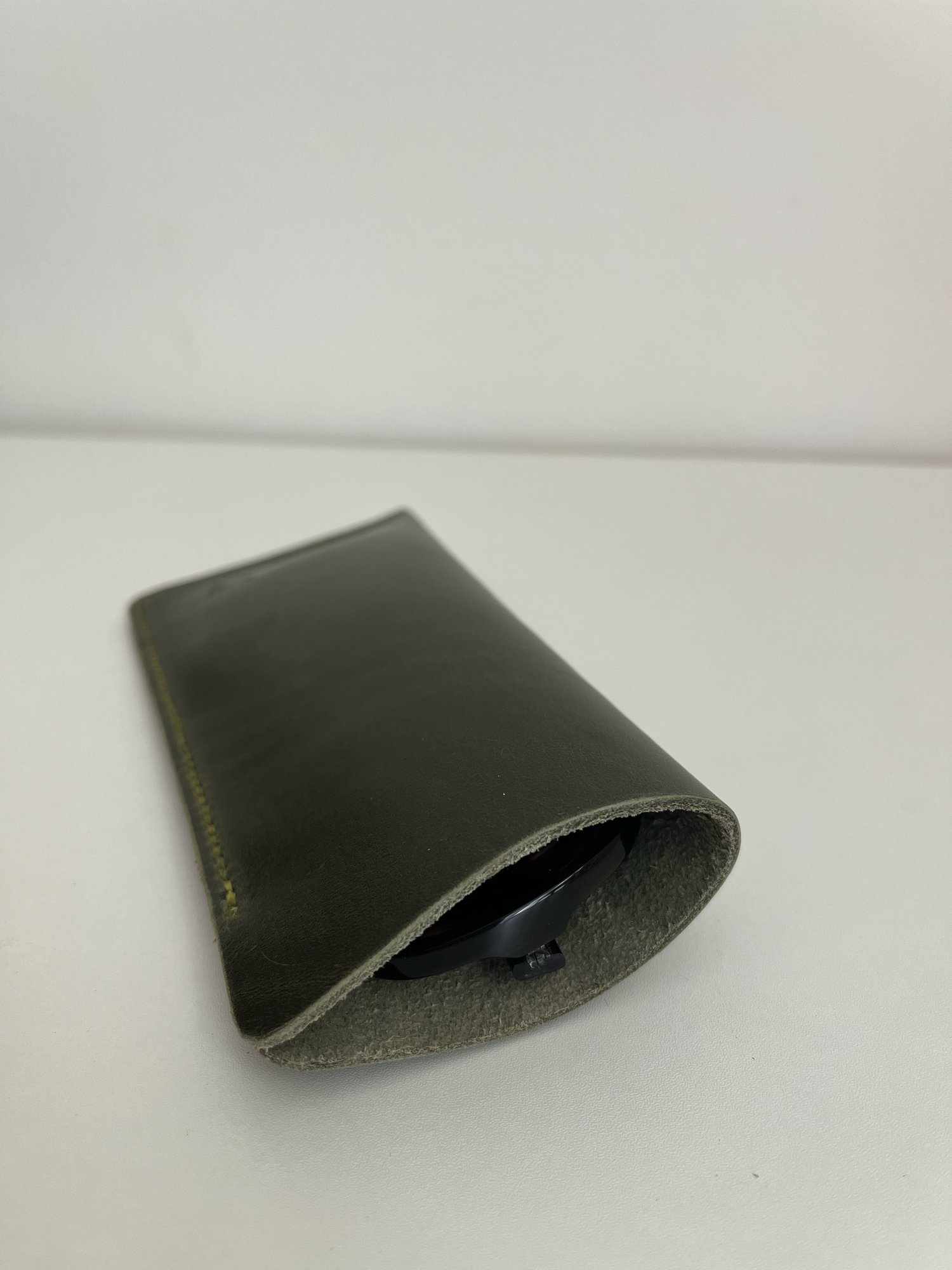 Image of Olive Vachetta Sunglasses Case (olive)