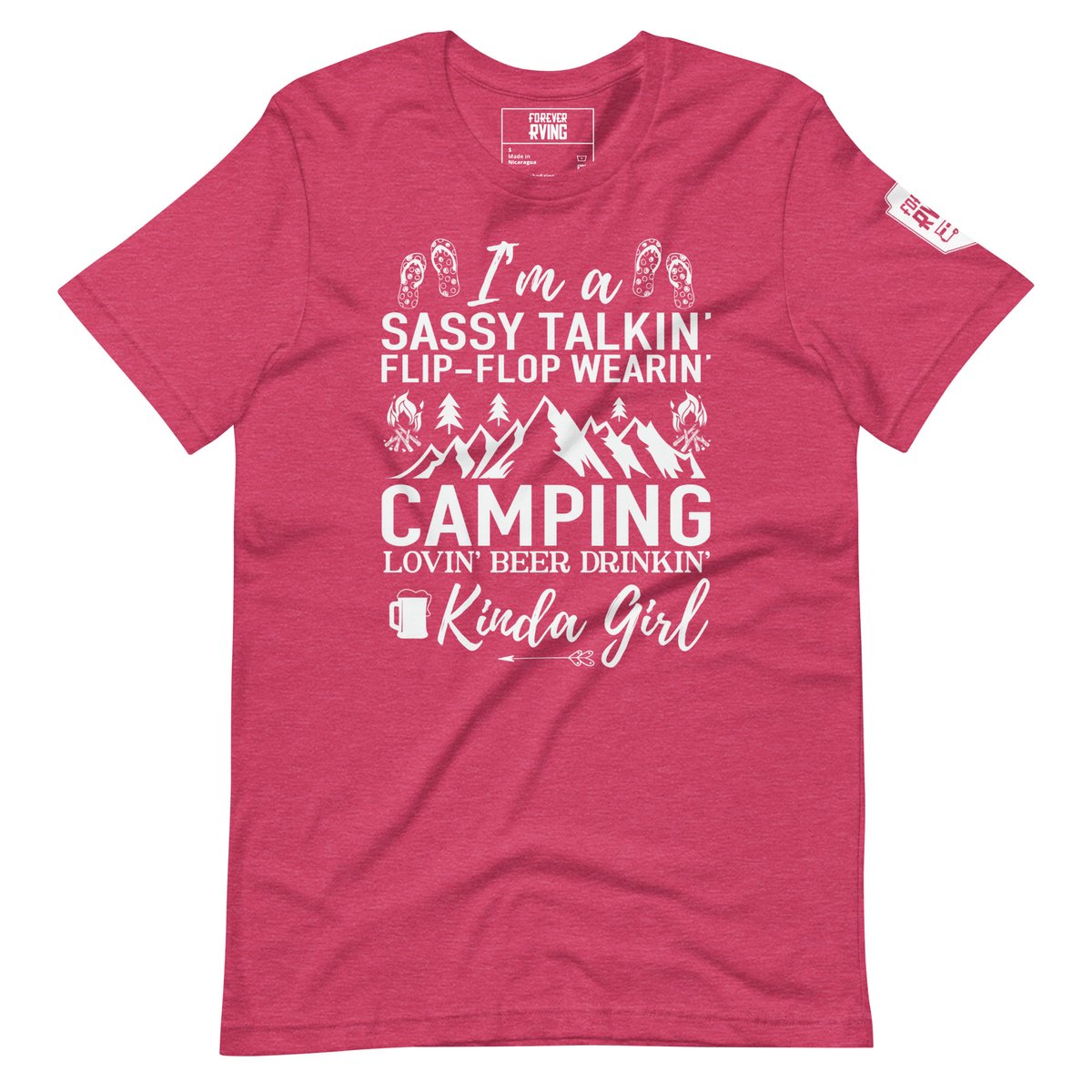 Image of I’m a Sassy Talkin Flip Flop Wearin' Campin' Lovin' Beer Drinkin' Kinda Girl T-Shirt