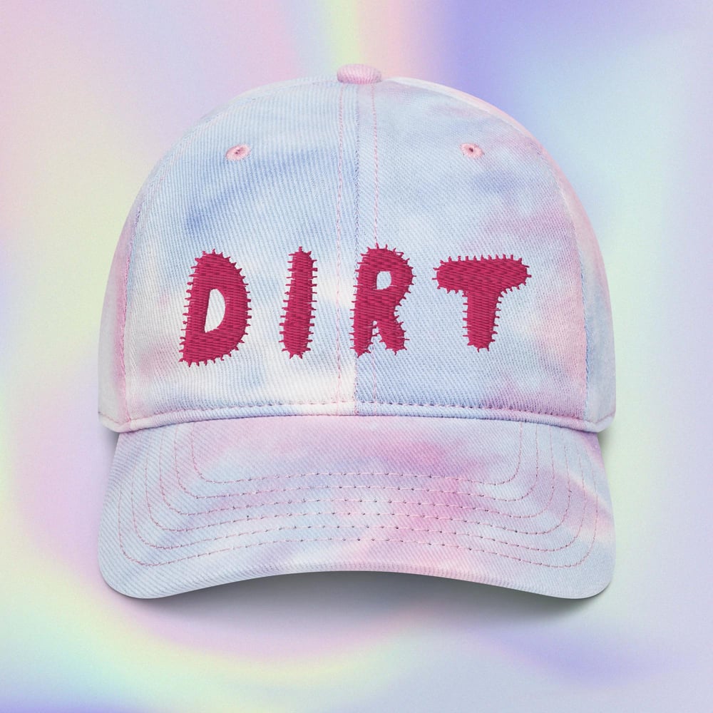 Image of DIRT Dad Hat - Pink on Cotton Candy Tie-Dye