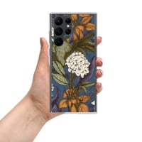 Image 13 of Art Nouveau Inspired Blue, Orange and White Boho Hippie Floral Sketch Clear Case for Samsung®