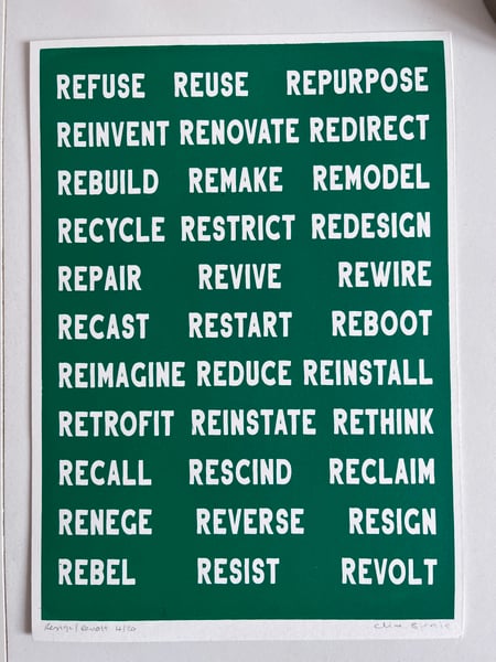 Image of Resign Revolt A4 Hand Printed Screenprint