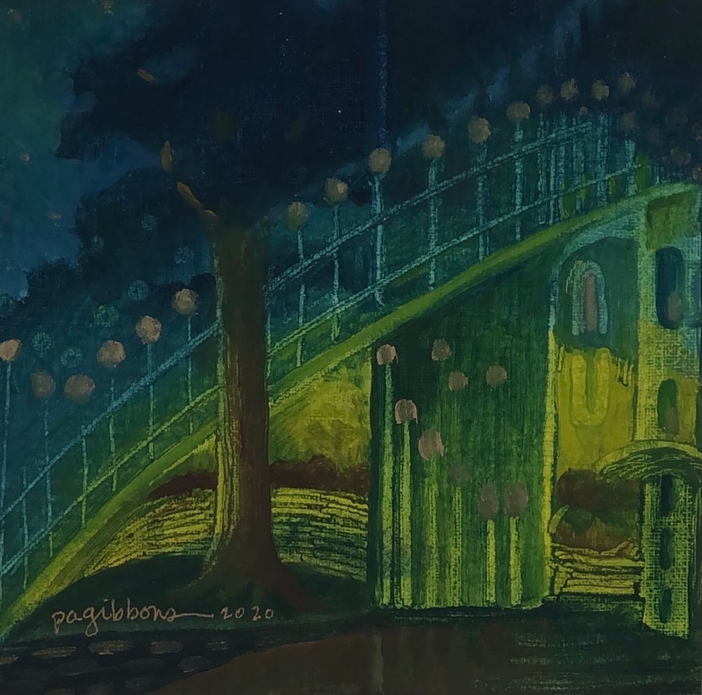 Image of Oil On Paper NIGHT LIGHTS