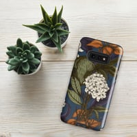 Image 4 of Art Nouveau Inspired Blue, Orange and White Boho Hippie Floral Sketch Tough case for Samsung®