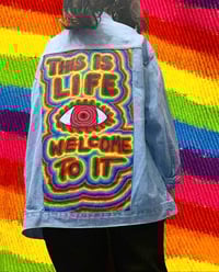 Image 1 of Custom Hand Painted Denim Jacket