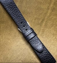 Image 3 of Black Soft Grain Calfskin Hand-Rolled Watch Strap