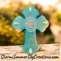 Image 1 of Green/Gold Cross Prayer/Trinket Box