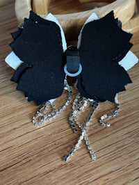 Image 4 of Designer Inspired Teal and Black Tumbler Straw Topper Bow