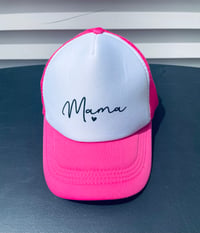 Image 1 of  Hot pink and white Mama trucker hat 