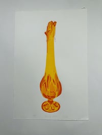 Original reduction print - orange Viking glass