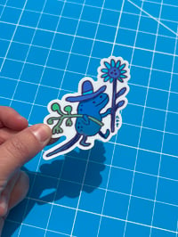 Image 2 of Blue Sunflower Goblin Sticker