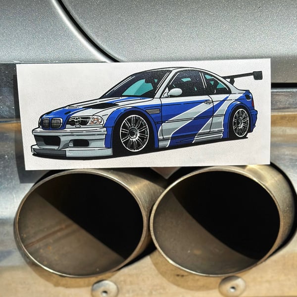 Image of KUWTB Kustoms E46 M3 GTR NFSMW Decal Sticker