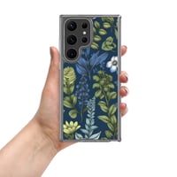 Image 2 of Art Nouveau Inspired Blue Boho Floral Clear Case for Samsung®